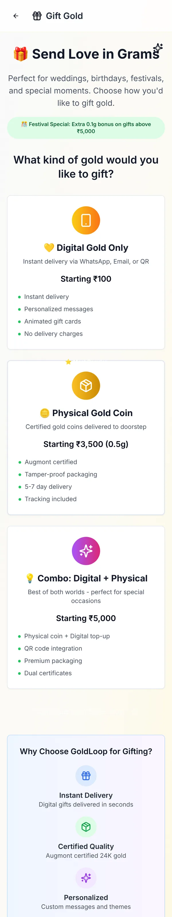 GoldLoop gift gold screen