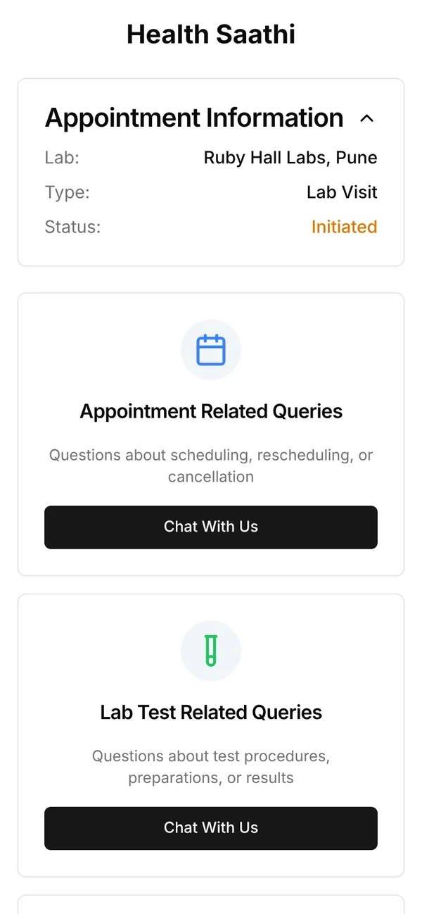 Health Saathi v0 support flow